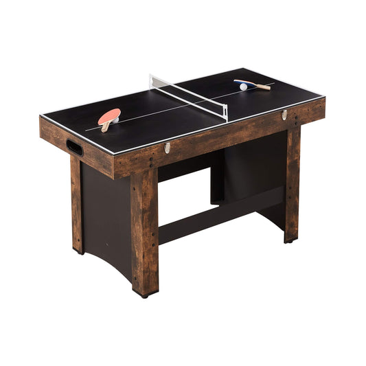 54″ 3-in-1 Multi-Game Table – Space-Saving Air Hockey, Foosball & Ping Pong Combo