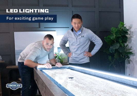 Kirkwood 9’ LED Light up Shuffleboard Table with Bowling