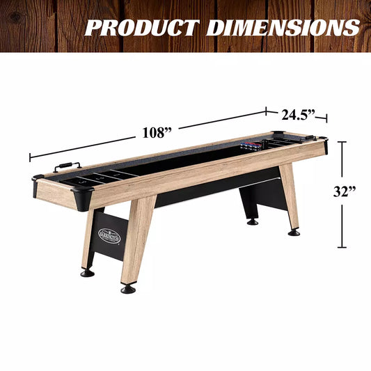 Barrington Wentworth 9′ Shuffleboard Table – Modern Industrial Home Game Room Table
