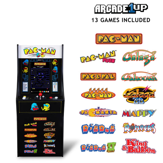 PAC - MAN Classic SE Arcade Machine – 4 - Foot Cabinet, 13 Classic Video Games, 15.6” IPS Display, Easy Assembly, Perfect for at - Home Gaming