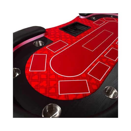 94-Inch Luxury LED Poker Table – Foldable 10-Player Table with Cup Holders & Wheels