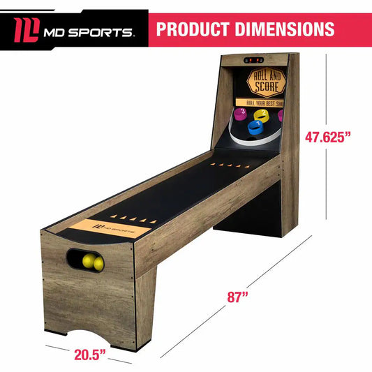7 Ft. 3 In. Roll and Score Arcade, Compact Game Ball Table with Electronic Scoring and Ball Return System
