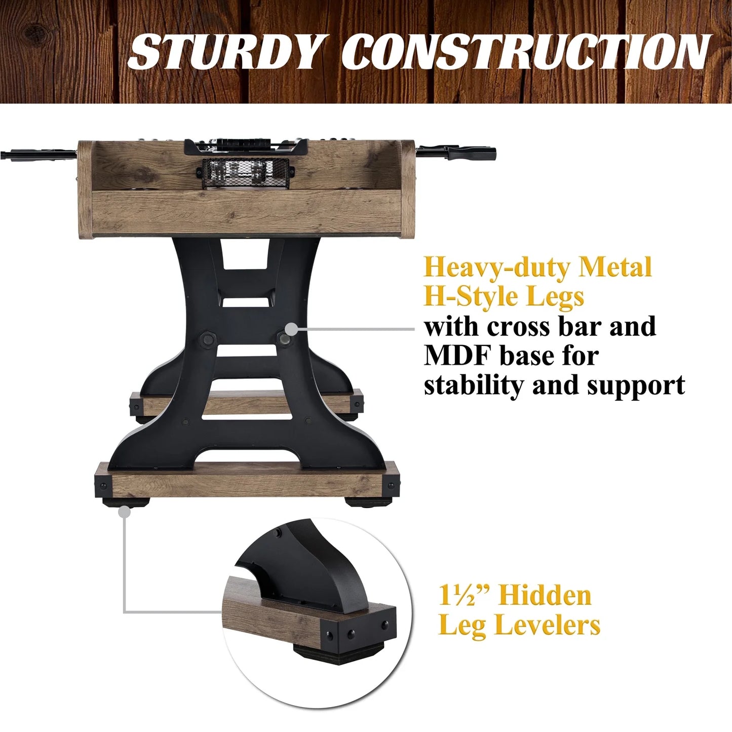 58” Coventry Foosball Table, Competition Size, Soccer, Accessories Included by
