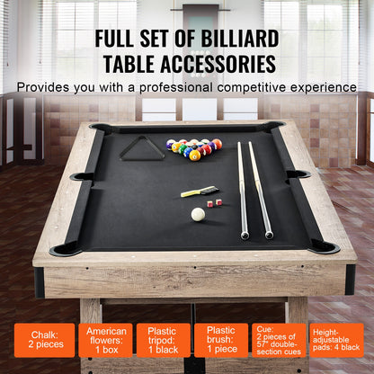 Uimoso 7Ft Billiards Table Pool Table Set Black Cloth for Family Game Room
