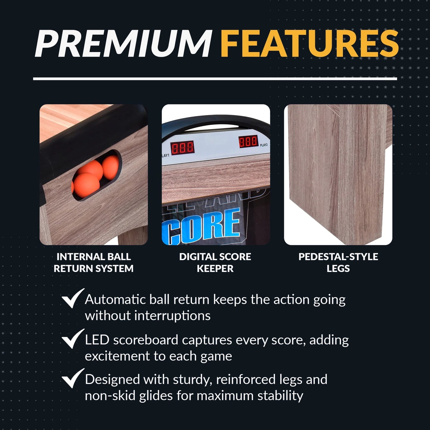 Shooting Star 9-Foot Roll Hop and Score Arcade Game Table