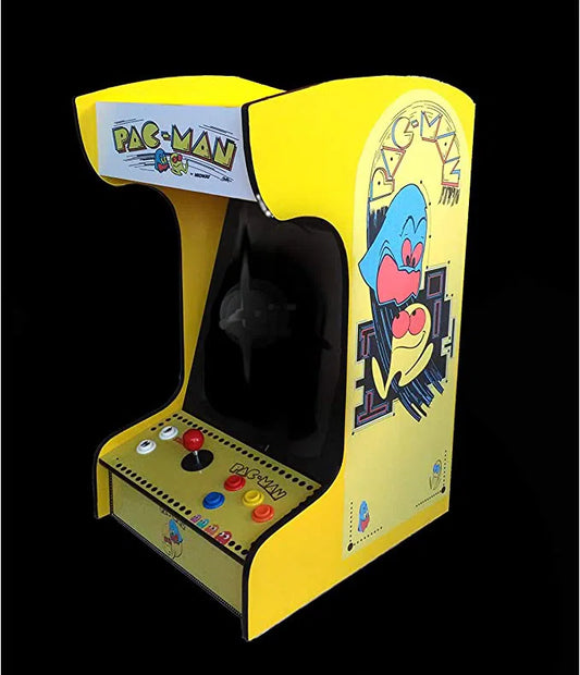 Docs & Pies 412-in-1 Retro Tabletop Arcade Machine – Yellow 19” LCD Cabinet