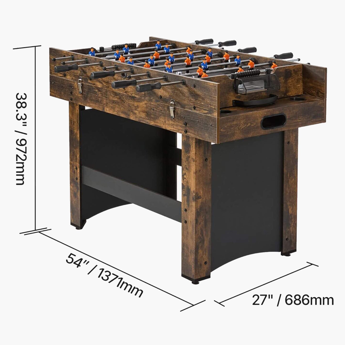 54″ 3-in-1 Multi-Game Table – Space-Saving Air Hockey, Foosball & Ping Pong Combo