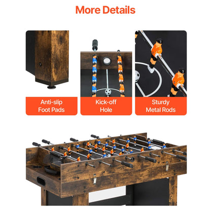 54″ 3-in-1 Multi-Game Table – Space-Saving Air Hockey, Foosball & Ping Pong Combo