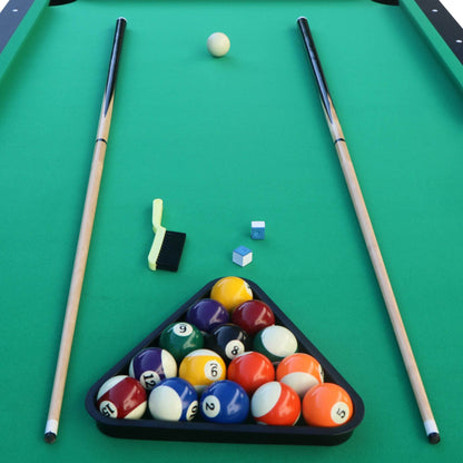 Premium 7-Foot Black Pool Table – Home Billiards Game Room Table with Cues & Billiard Balls