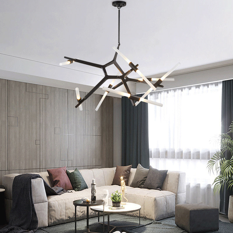 Contemporary Irregular LED Chandelier – Minimalist Ceiling Light for Living Room, Game Room & Entertainment Spaces