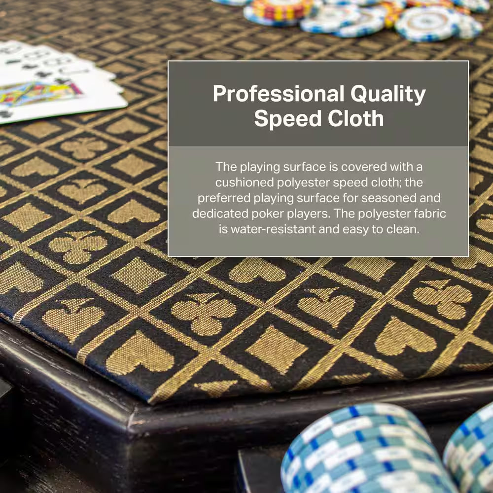 Lost Mill 8 Station Poker Table 1 Quantity in Mocha Oak 1 Pack with 8 Solid Wood Chip Trays