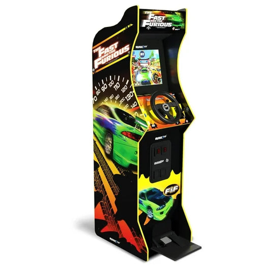 Fast & Furious 5FT Deluxe Home Arcade Game – Full-Size Stand-Up Cabinet, 17” LCD Monitor, 2 Classic Racing Titles
