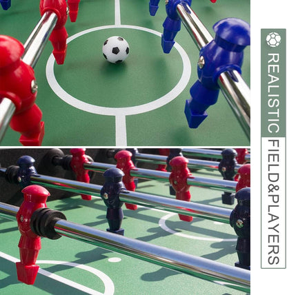 Competition-Size Foosball Table Soccer Arcade Game – Adult Table Soccer w/ 2 Foosballs & Dual Drink Holders