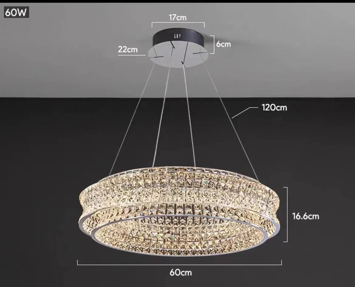 DecorBites™ K9 Crystal Luxury Chandelier for Game Tables