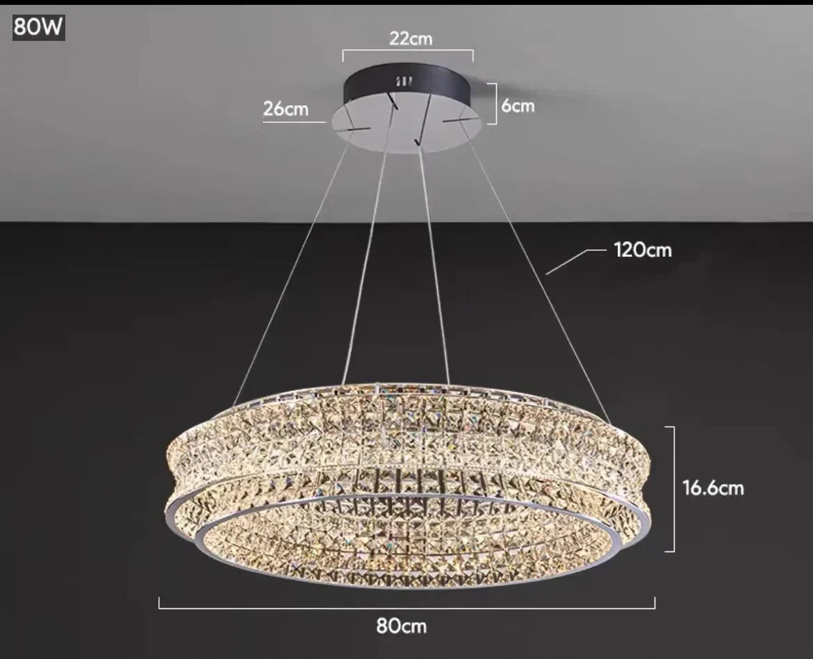 DecorBites™ K9 Crystal Luxury Chandelier for Game Tables
