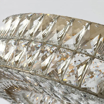 DecorBites™ K9 Crystal Ring Pendant Light: Deluxe LED Interior Decoration for Game Tables