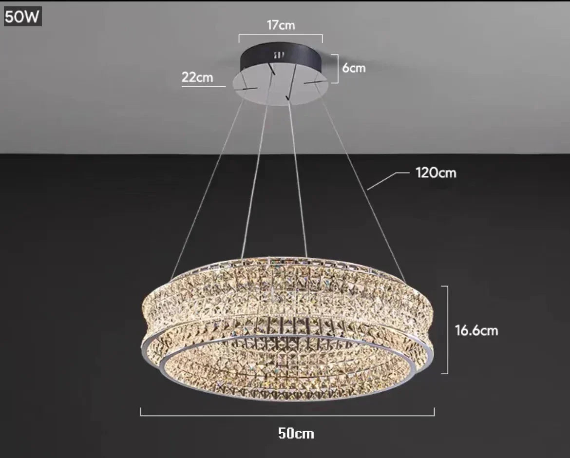 DecorBites™ K9 Crystal Luxury Chandelier for Game Tables