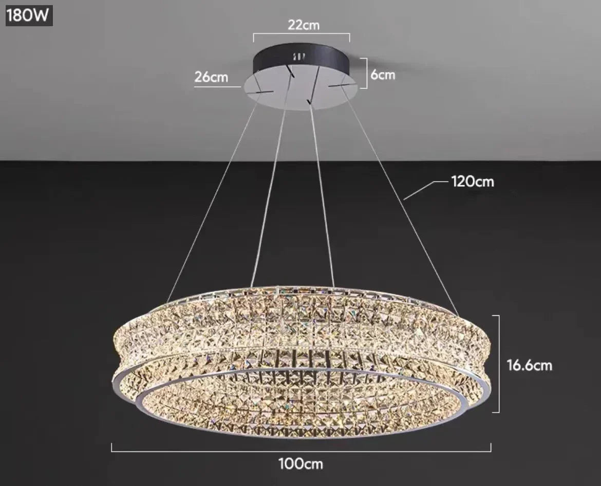 DecorBites™ K9 Crystal Luxury Chandelier for Game Tables