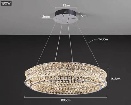 DecorBites™ K9 Crystal Luxury Chandelier for Game Tables