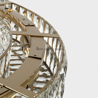 DecorBites™ K9 Crystal Ring Pendant Light: Deluxe LED Interior Decoration for Game Tables