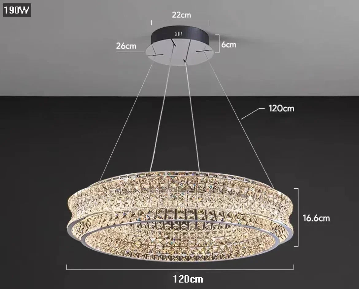 DecorBites™ K9 Crystal Luxury Chandelier for Game Tables