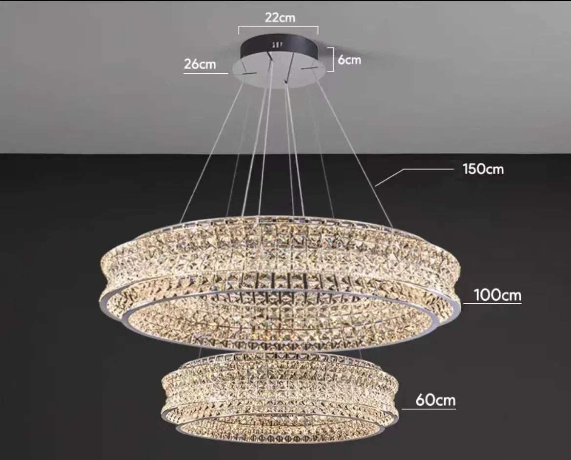 DecorBites™ K9 Crystal Luxury Chandelier for Game Tables