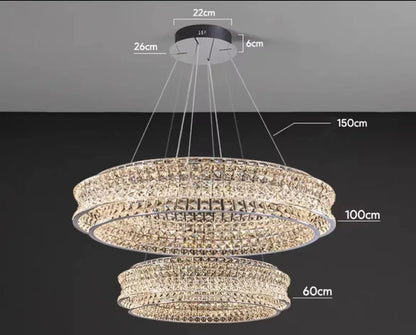 DecorBites™ K9 Crystal Luxury Chandelier for Game Tables