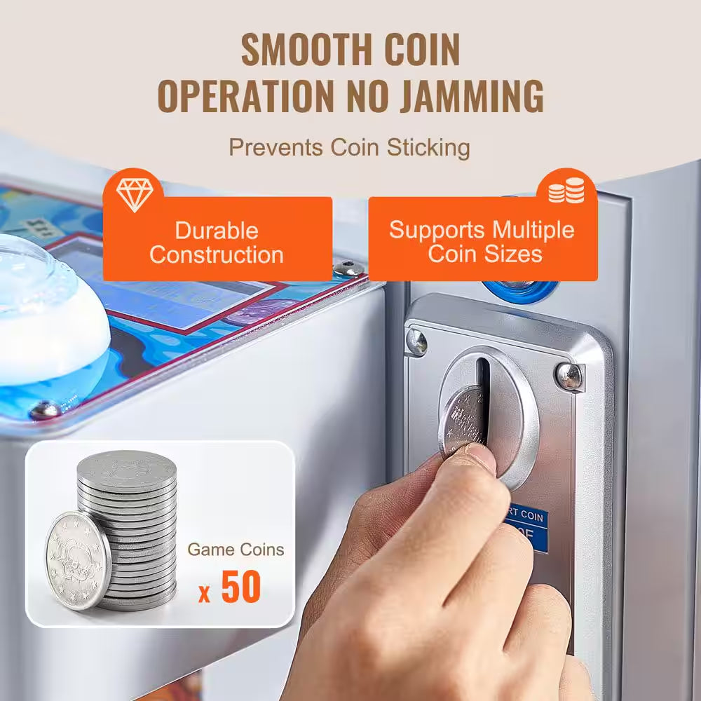 Claw Machine 0-3 In. Jaw Diameter 0-5 In. Jaw Lifting Crane Prize Grabber Arcade Game Toys Grab-And-Win Machine