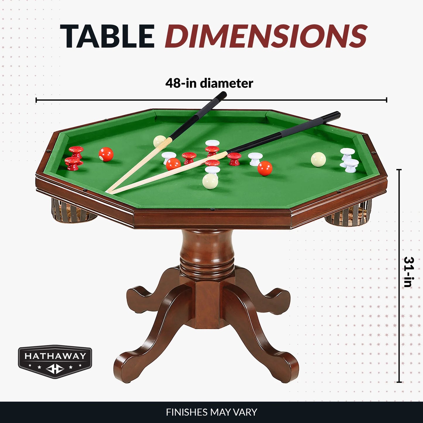Kingston Walnut 3-In-1 Poker Table