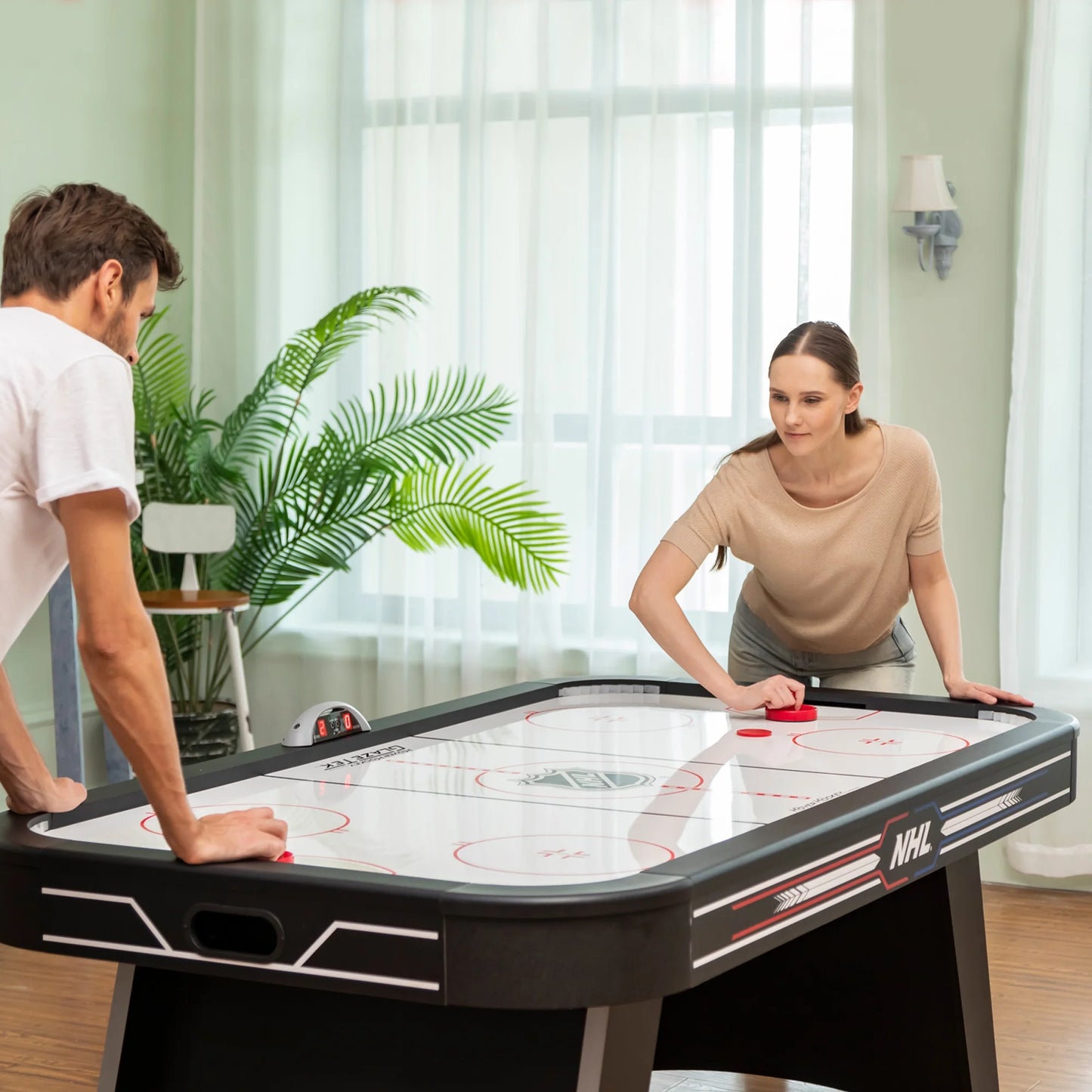 Pulse 80-Inch LED Air Hockey Table – Electronic Scoreboard & High-Output Power Corners