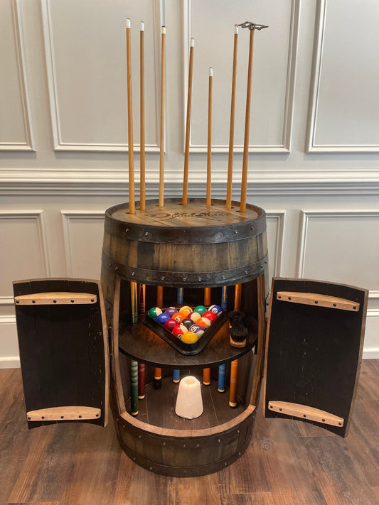Whiskey Barrel Pool/Billiards Cabinet