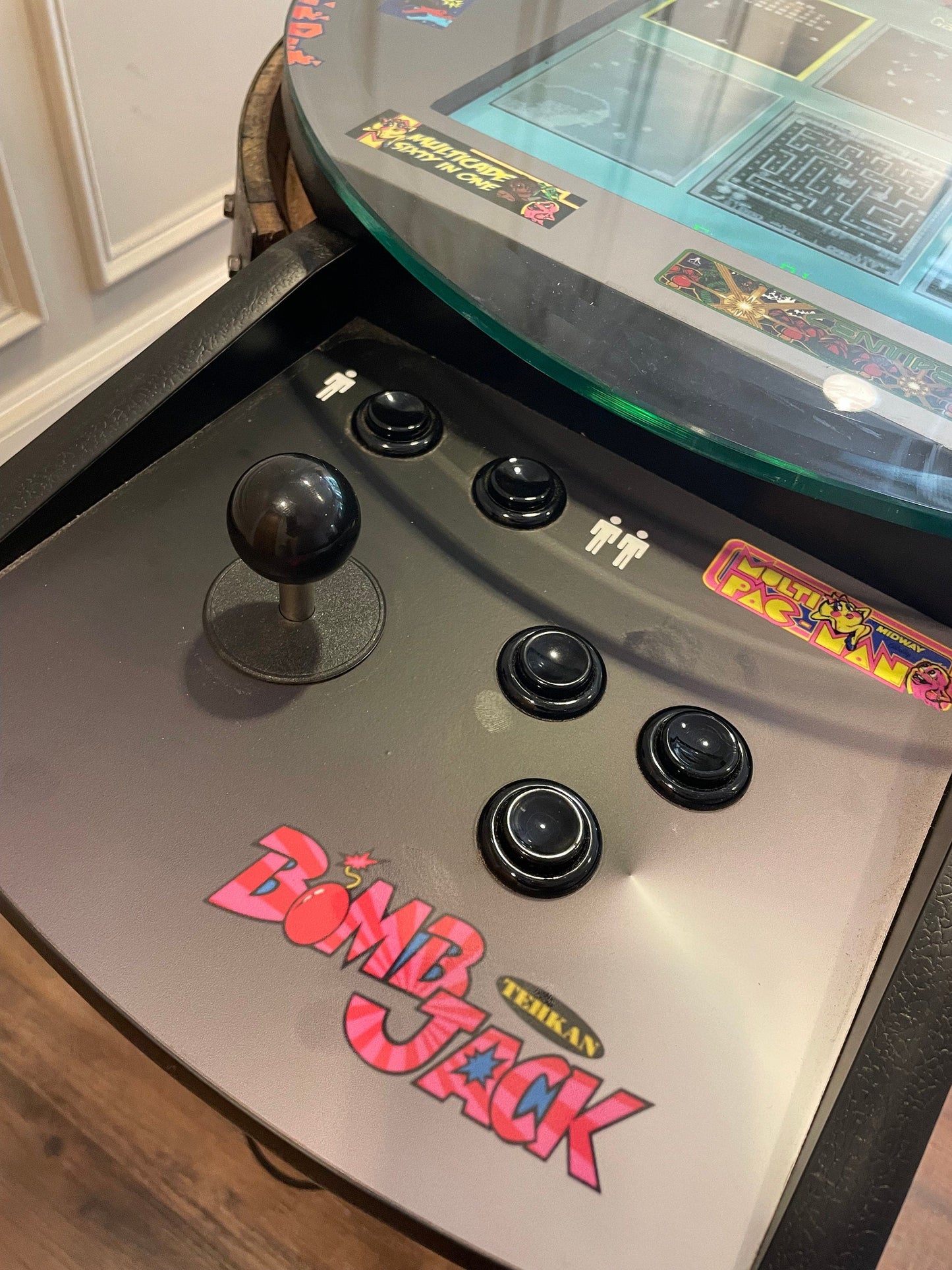 Bourbon Barrel Arcade Table - 60 Retro 8-bit Games Included