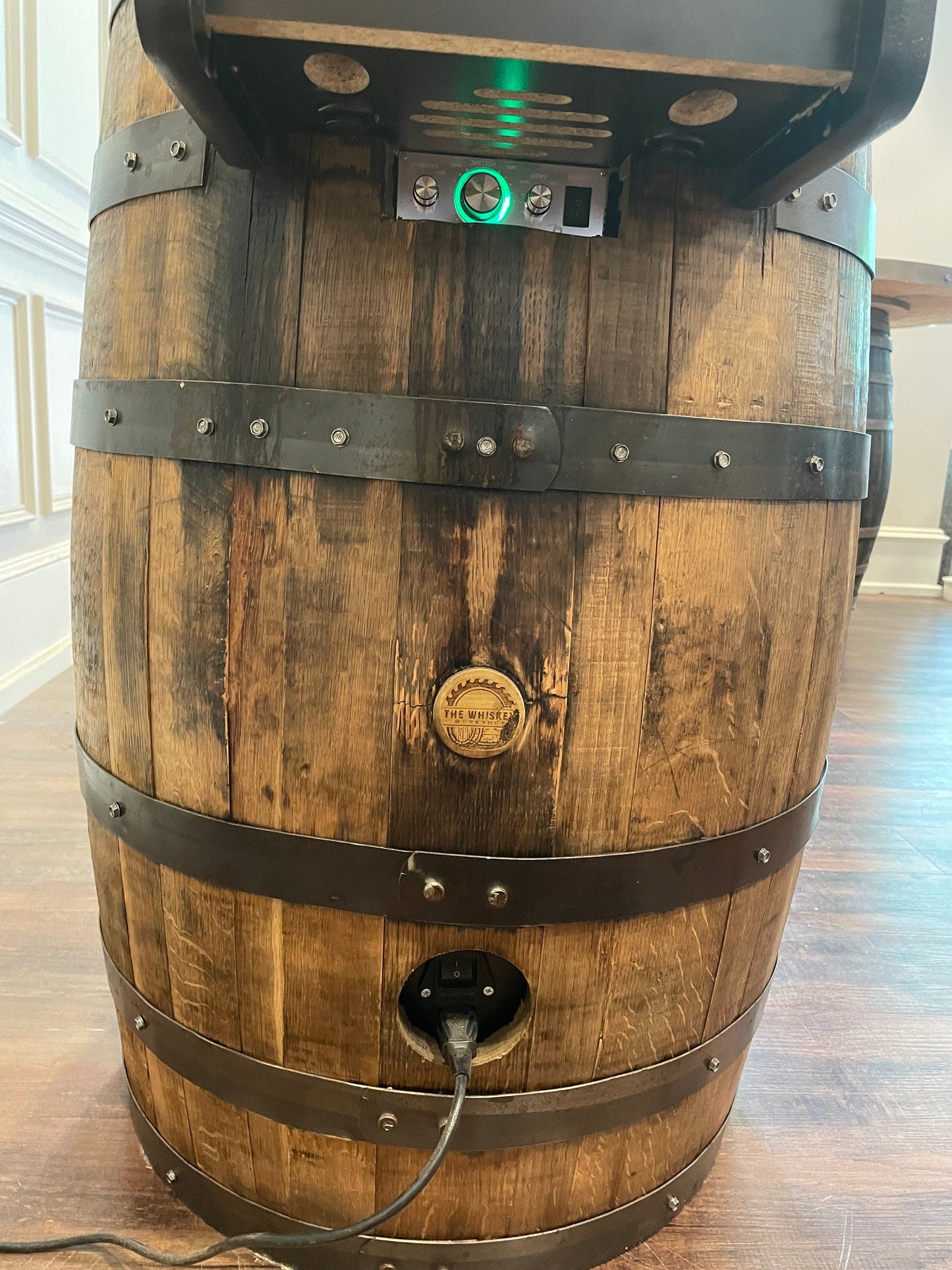 Bourbon Barrel Arcade Table - 60 Retro 8-bit Games Included