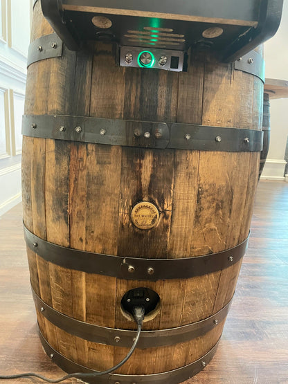 Bourbon Barrel Arcade Table - 60 Retro 8-bit Games Included