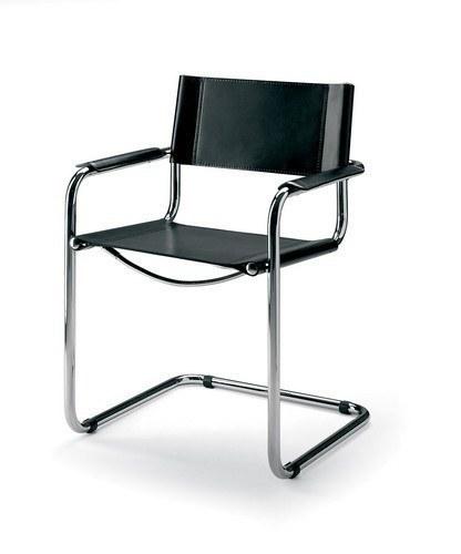 Mart Stam Cantilever Armchair - Black Leather