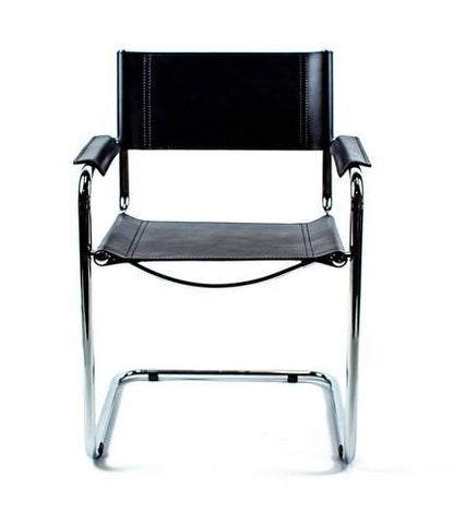 Mart Stam Cantilever Armchair - Black Leather