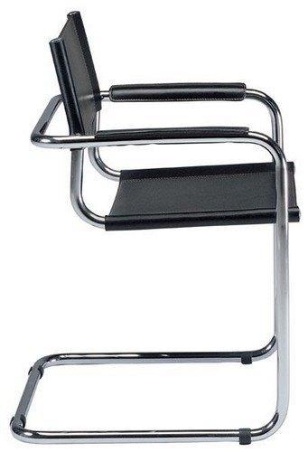 Mart Stam Cantilever Armchair - Black Leather
