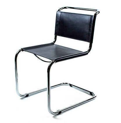 Mart Stam Cantilever Side Chair - Black Leather