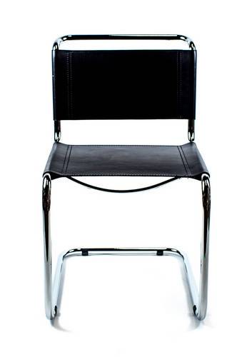 Mart Stam Cantilever Side Chair - Black Leather