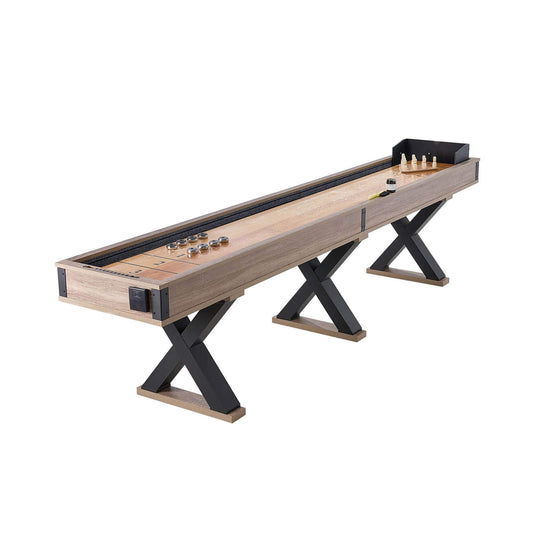 Premium 2-In-1 Shuffleboard Game Table Set With Bowling Combo