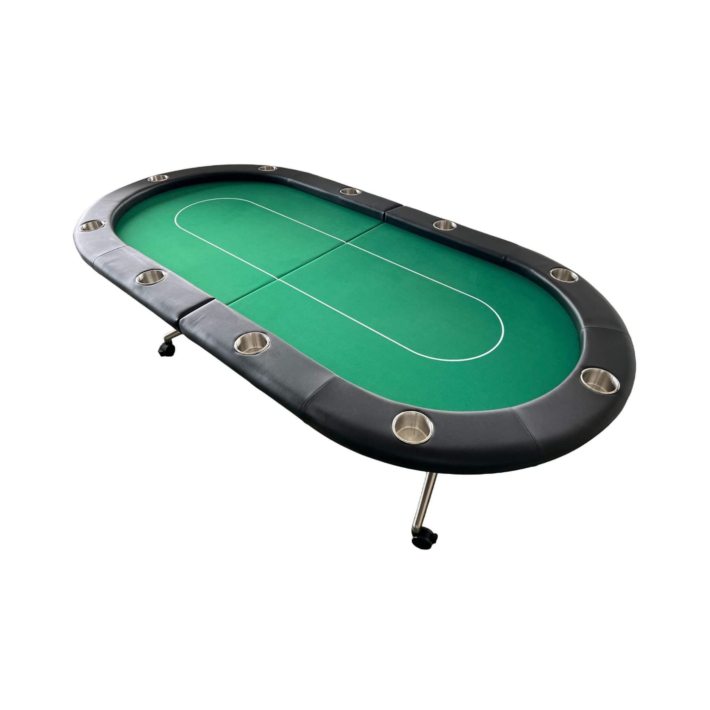 94-Inch Premium Foldable Poker Table – 10-Player Casino-Style Table with Wheels