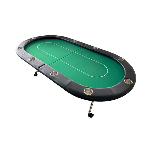 94-Inch Premium Foldable Poker Table – 10-Player Casino-Style Table with Wheels